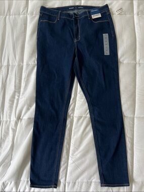 Old Navy High-Rise Super Skinny Dark Blue Jeans